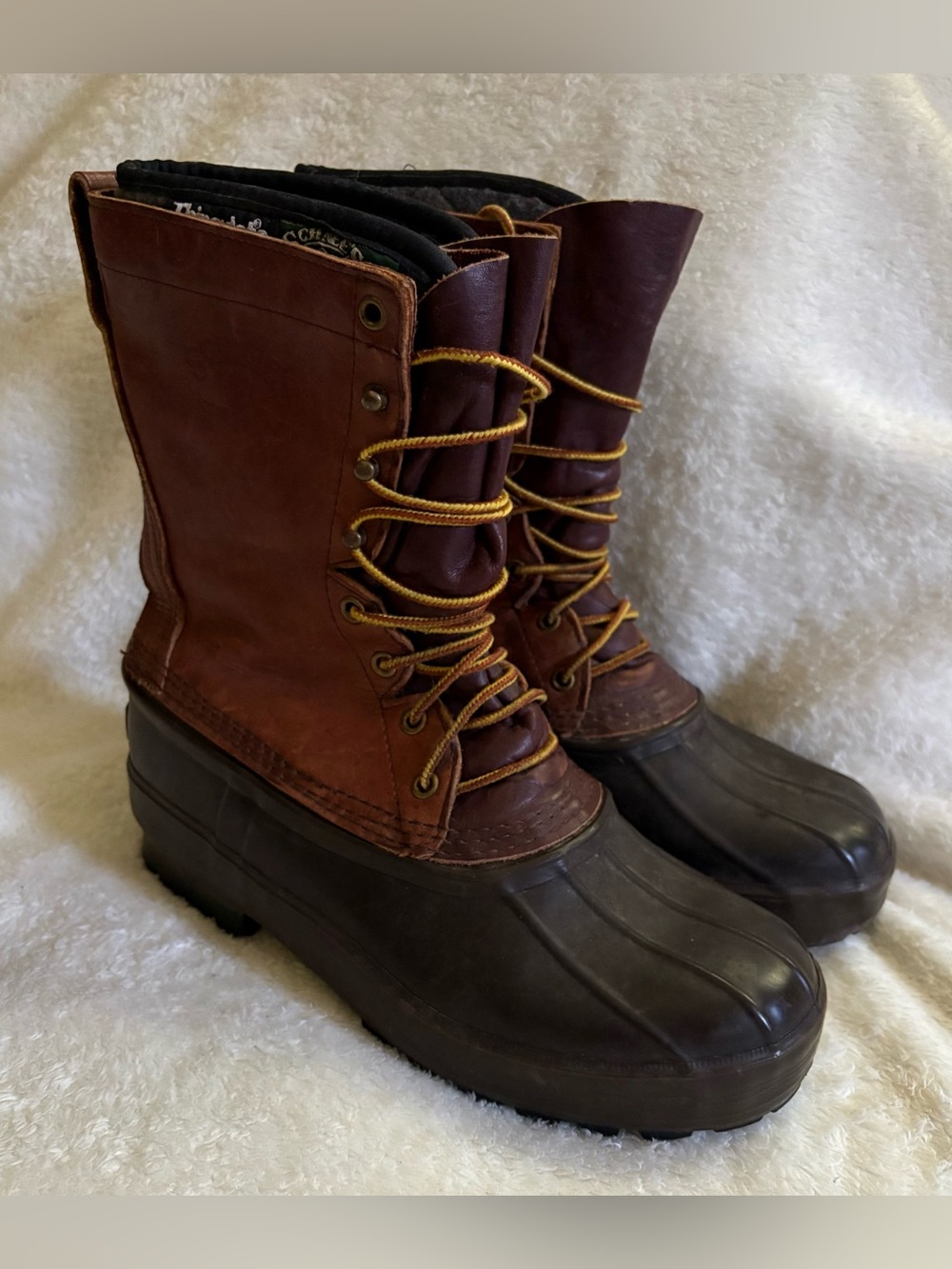 Men’s Schnee Hunter II 10” Hunting Duck Boots Size 8 Brown Wool Insulated